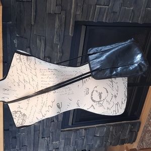 Jessi Lee black shiny genuine leather made in Italy double strap crossbody purse